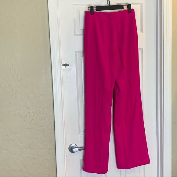 Zara Pink High Rise Wide Leg Trouser Pants Size XS Inseam 34” - Picture 4 of 10